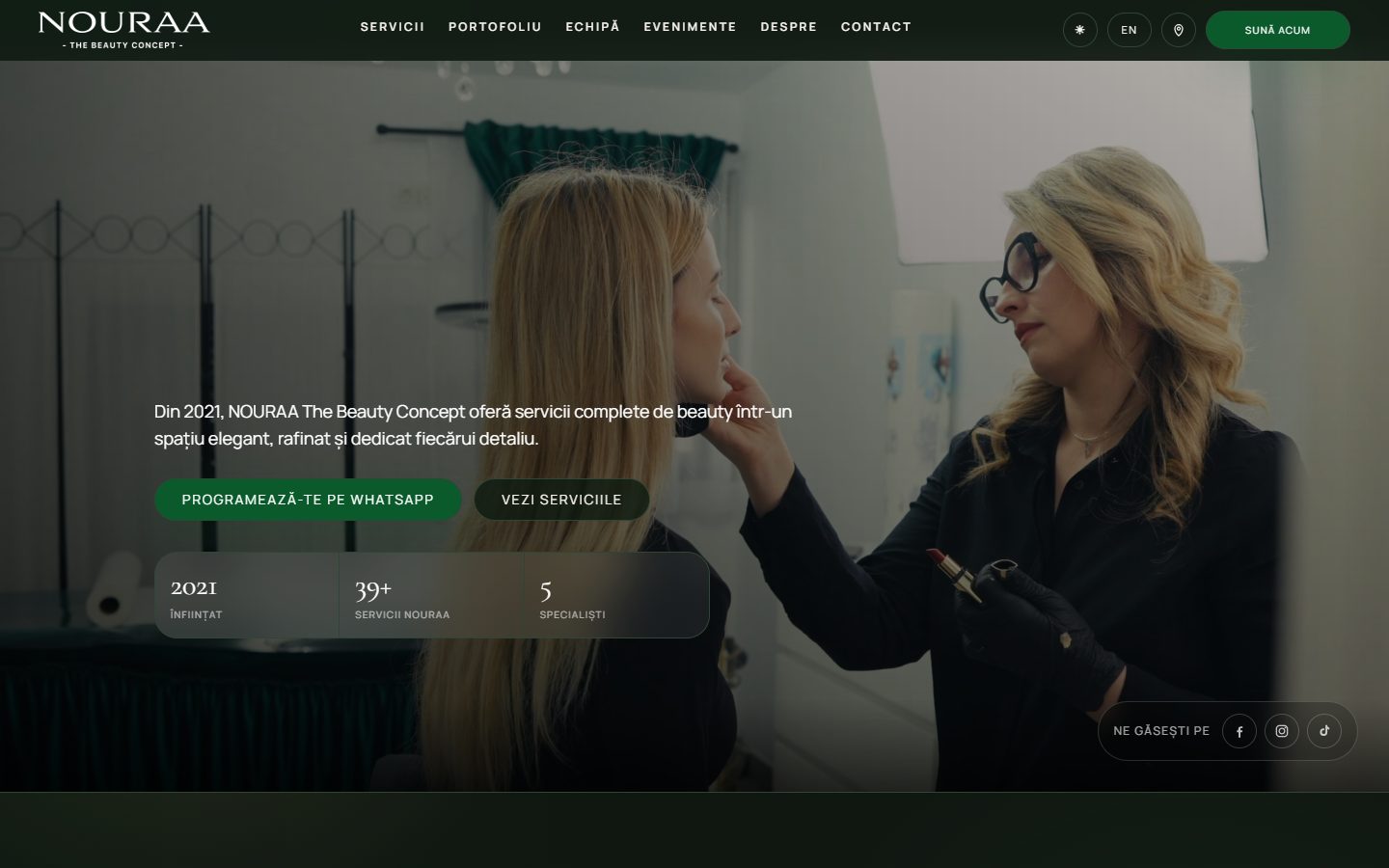 Screenshot website NOURAA The Beauty Concept